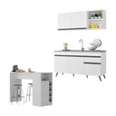 Ver imagem 1 de Armário de Cozinha Compacta com Bancada Americana Veneza Multimóveis Mp2200 Branco/preto