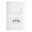 Ver imagem 1 de Fame Habitat com Placa Interruptor Simples + Tomada 2p+t 10a R.2100