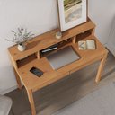 Ver imagem 3 de Escrivaninha Madeira Mesa 2 Gavetas 3 Nichos Lennox Madeirado Idimex