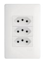 Ver imagem 1 de Conjunto Fame Habitat 3 Tomadas 2P+T 10A R.3126 com Placa e Suporte