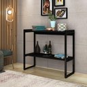 Ver imagem 1 de Aparador Decorativo ou Cantinho do Café Isis C/prateleira - Preto/preto