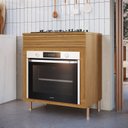 Ver imagem 1 de Balcão de Cozinha para Forno 1 Gaveta Ripada Fecho Click 80cm com Pés e Tampo para Cooktop 100% BP o