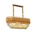 Ver imagem 1 de Pendente Moderno Dourado 80cm P/ Mesa Sala de Jantar Hall