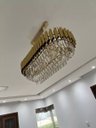 Ver imagem 2 de Pendente Moderno Dourado 80cm P/ Mesa Sala de Jantar Hall