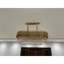 Ver imagem 3 de Pendente Moderno Dourado 80cm P/ Mesa Sala de Jantar Hall