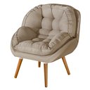 Ver imagem 3 de Conjunto Poltrona Linho Luxuosa + Puff Sênior Almofadada:bege Linho