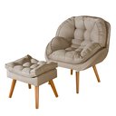 Ver imagem 2 de Conjunto Poltrona Linho Luxuosa + Puff Sênior Almofadada:bege Linho