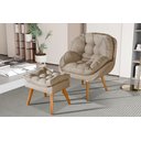 Ver imagem 1 de Conjunto Poltrona Linho Luxuosa + Puff Sênior Almofadada:bege Linho