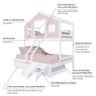 Treliche Casal/ Solteiro Casinha Dos Sonhos Kit Escada/ Escorregador Madeira Maciça Rosa/branco - 4