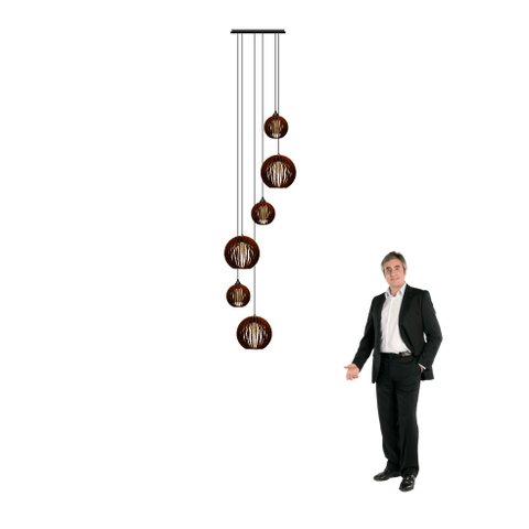 Lustre Pendente para Sala Pé Direito Alto 5m Mbm - Marrom