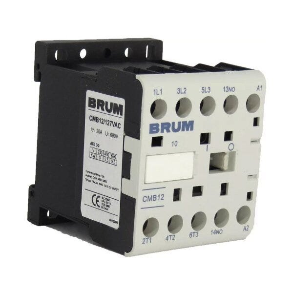 Mini Contator Tripolar 9a 120vca 50/60hz Ac3 Brum - 1