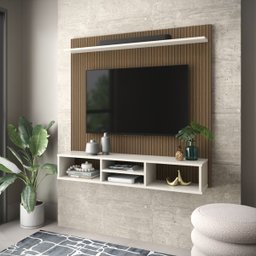 Painel Ripado Everest para Tv até 50 Polegadas 120cm:canela - 4