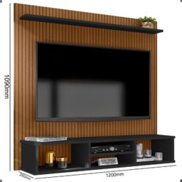 Painel Ripado Everest para Tv até 50 Polegadas 120cm:canela - 2