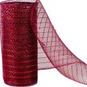 Ver imagem 4 de Kit 2 Telas Decorativa Natal Malha Tule Trançado Vinho Bordô 15cm x 5 Metros