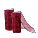 Ver imagem 1 de Kit 2 Telas Decorativa Natal Malha Tule Trançado Vinho Bordô 15cm x 5 Metros