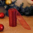 Ver imagem 2 de Kit 2 Telas Decorativa Natal Malha Tule Trançado Vinho Bordô 15cm x 5 Metros