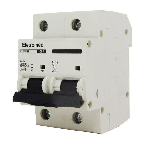 Disjuntor 80a Amperes Bipolar Curva C Eletromec - 2