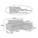 Ver imagem 2 de Sofá com Chaise Flames 2 Lugares 190cm Caramelo Courino Sallar Home