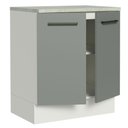 Ver imagem 4 de Balcão Armário de Cozinha 70 cm 2 Portas Branco/Cinza Agata Madesa