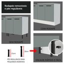 Ver imagem 7 de Balcão Armário de Cozinha 70 cm 2 Portas Branco/Cinza Agata Madesa