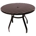 Ver imagem 1 de Mesa 1,20m Ripada Alumínio Resistente Área Externa Piscina Jardim Jantar Marrom