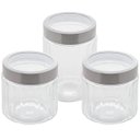 Ver imagem 1 de Kit 3 Porta Mantimentos de Vidro Sydney Lyor 870ml e 1,2l Pote com Tampa Inox