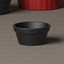 Ver imagem 3 de Kit 20 Ramekin 30ml Molho Maionese Shoyu Restaurante Preto Ramequim Oriental Uno Coza Canelado