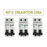 Kit 3 Disjuntor 32a Amperes Bipolar Curva C - Eletromec - 1