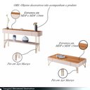 Ver imagem 3 de Conjunto Decorativo Aparador e Mesa de Centro Vivant/cadenza Mdp/mdf Pés de Aço Off White/cinamomo G