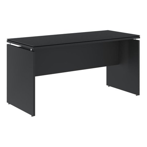 Mesa de Escritório 160cm com Tampo Duplo Praime Office:preto