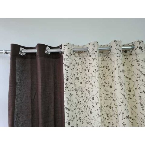 Cortina Estampada Para Sala/ Quarto Diana 270x450 CortinaWeb: Tabaco 010