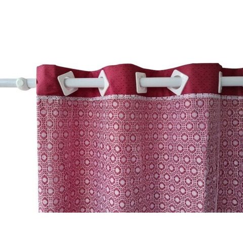 Cortina de Renda para Sala /quarto 300x270 Camila Cortinaweb: Vinho Renda Flor
