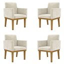 Ver imagem 1 de Kit 4 Poltronas Cadeira Reforçada - Escritório Recepção Bege Cor:bege