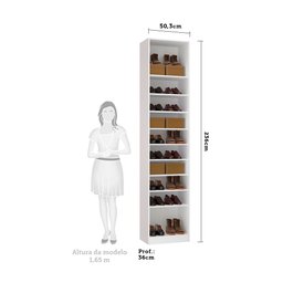 Guarda Roupa Closet Aberto Sapateira com 9 Prateleiras 50,3cm Prime Luciane Móveis - 2