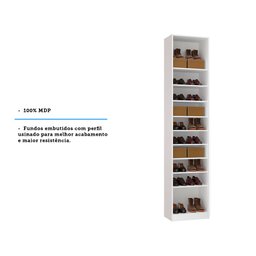 Guarda Roupa Closet Aberto Sapateira com 9 Prateleiras 50,3cm Prime Luciane Móveis - 3