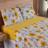 Jogo de Lençol Dallas Soft King 4 Peças Malha 100% Algodão - Floral Amarelo - 2