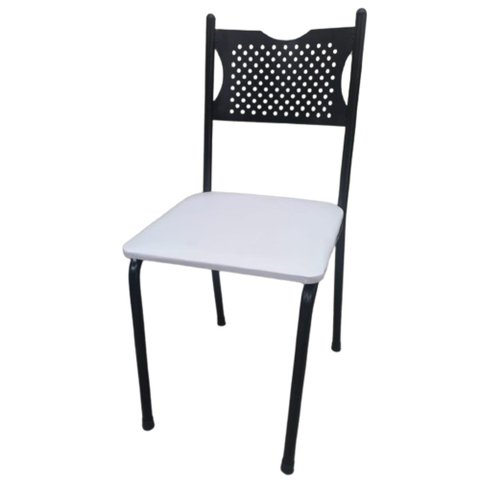 Cadeira para Cozinha Mc Estrutura Preta com Assento Branco Medcombo