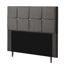 Ver imagem 1 de Cabeceira Estofada Poliana 140CM Casal Strass Courino Cinza - D A DECOR