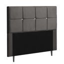 Ver imagem 2 de Cabeceira Estofada Poliana 140CM Casal Strass Courino Cinza - D A DECOR