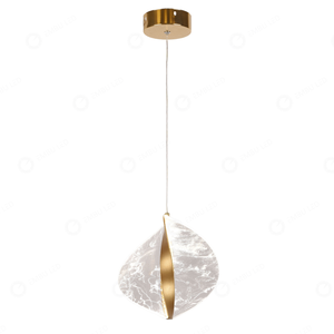 Pendente Concha Transparente e Dourado 20cm