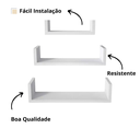 Ver imagem 4 de Kit Prateleira em U de Mdf Branco com 3 Peças