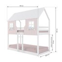 Ver imagem 2 de Beliche Montessoriano Casinha Encantada Madeira Maciça Rosa/branco | Housin