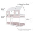 Ver imagem 4 de Beliche Montessoriano Casinha Encantada Madeira Maciça Rosa/branco | Housin