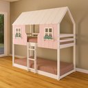 Ver imagem 3 de Beliche Montessoriano Casinha Encantada Madeira Maciça Rosa/branco | Housin