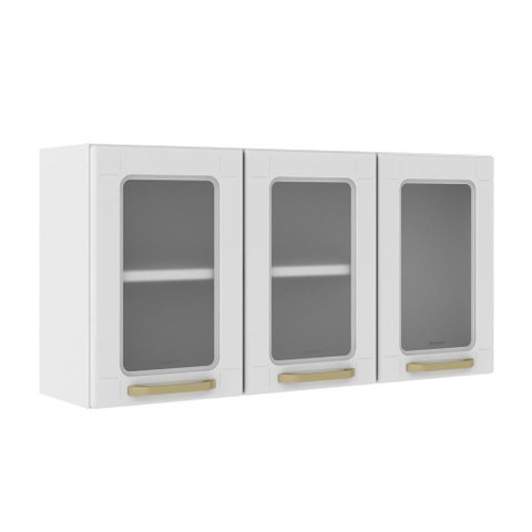 Armário Aéreo Aço 3 Portas de Vidro Linha Colors Bertolini Branco