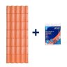 Kit com 5 Telhas de Pvc Colonial 2,62 X 0,86 X 2.0 Mm 5 Ondas com 3 Kit Fixação e Vedação afort - 1