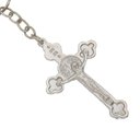 Ver imagem 2 de Chaveiro Crucifixo de São Bento Níquel Prateado Presente