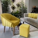 Ver imagem 2 de Poltrona Giovana em Sued Premium:amarelo Pés Madeira Claro