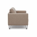 Ver imagem 6 de Sofá Sala de Estar Atena Fixo Pés de Ferro 214cm 3 Lugares Linho Marrom Claro M1 - Monari Design