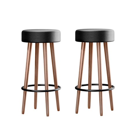 Kit 2 Banquetas Alta Floyd P/ Balcão Bar e Bancada Gourmet - Preto - 70cm